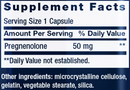 pregnenolone 50 mg (life extension) supplement facts