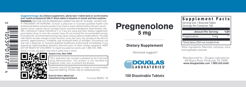 pregnenolone 5 mg douglas labs label