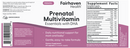 prenatal multivitamin essentials with dha fairhaven health label