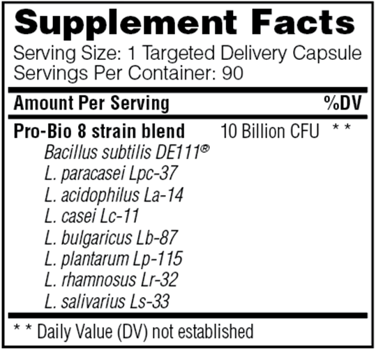 pro-bio essentials enzyme science supplement facts