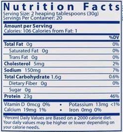 ProWhey Org Raw Chocolate (Vital Nutrients) Supplement Facts