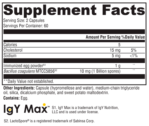 ProbioMax® IG 26 DF Supplement Facts Label