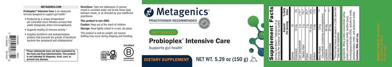 probioplex intensive care powder (metagenics) label