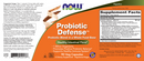 probiotic defense (now foods) label