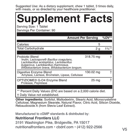 probzyme grape nutritional frontiers supplement facts