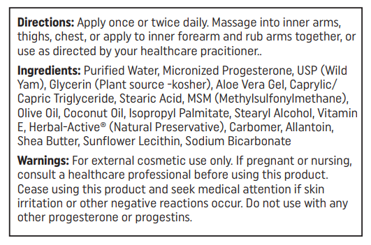 progesterone 50 cream nutritional frontiers supplement facts