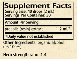 Propolis Supplement Facts Label