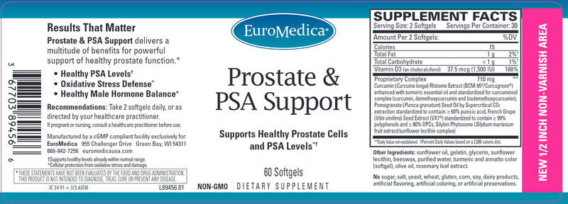 prostate & psa support euromedica label