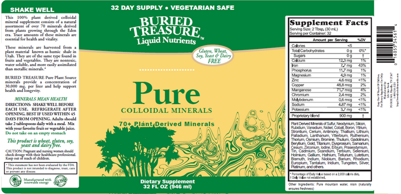 Pure Minerals (Buried Treasure) Label