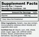 pure glycine 500 mg montiff supplement facts