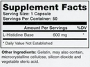pure l-histidine 600 mg montiff supplement facts