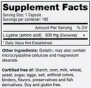 pure l-lysine 500 mg montiff supplement facts