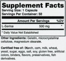 pure l-serine 500 mg montiff supplement facts