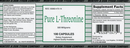 pure l-threonine 500 mg montiff label