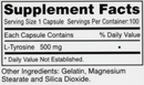 pure l-tyrosine 500 mg montiff supplement facts