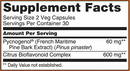 pycnogenol 30 mg (now foods) supplement facts