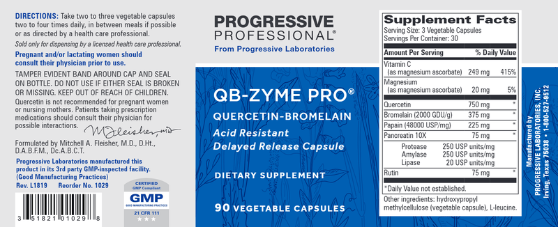 Q-B Zyme Pro (Progressive Labs) Label