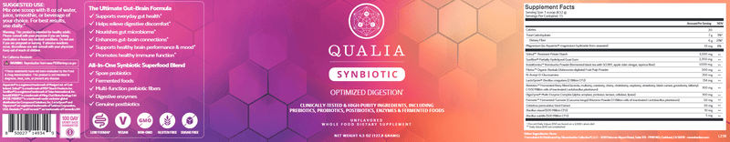 Qualia Synbiotic Optimized Digestion (Neurohacker Collective) label