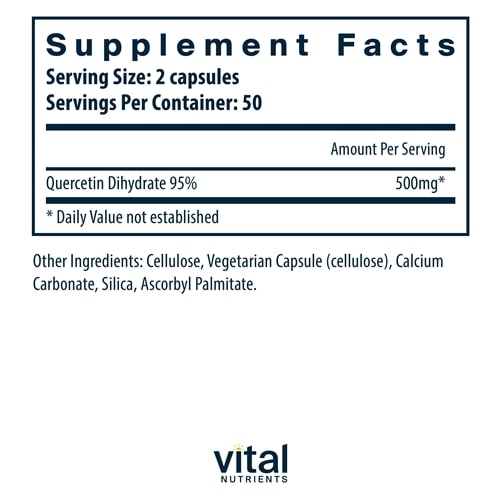 Quercetin 250 mg 100ct Vital Nutrients supplements
