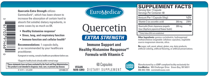 Quercetin Extra Strength (Euromedica) Label