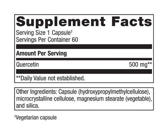 quercetin 500 mg (metagenics) supplement facts