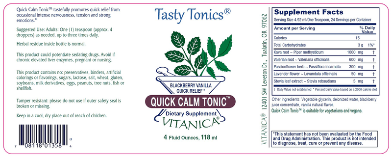 Quick Calm Tonic Vitanica products