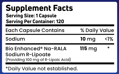 R-Lipoic Acid (GeroNova Research) 120ct Supplement Facts