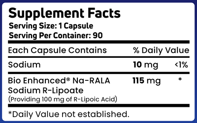 R-Lipoic Acid (GeroNova Research) 90ct Supplement Facts