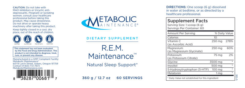 R.E.M. Maintenance (Metabolic Maintenance) label