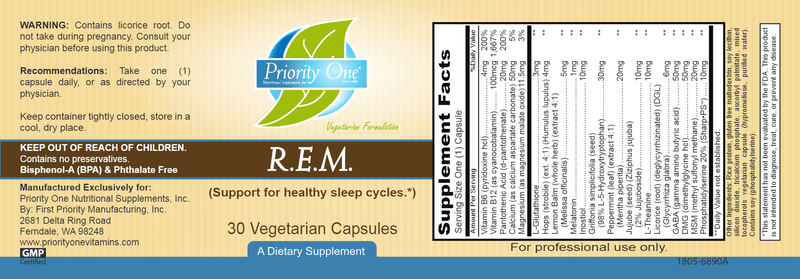 R.E.M (Priority One Vitamins) label