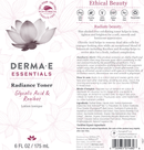 radiance toner dermae label