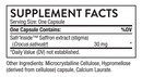 rapid relief saffron thorne supplement facts