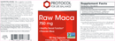 raw maca (protocol for life balance) label