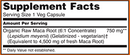 raw maca 750 mg (now foods) supplement facts