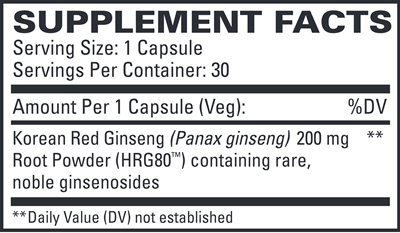 red ginseng energy euromedica supplement facts