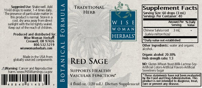Red Sage (Wise Woman Herbals) Label