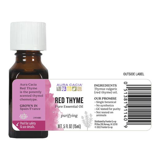 Red Thyme Essential Oil Supplement Facts Label
