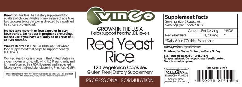 buy red yeast rice vinco