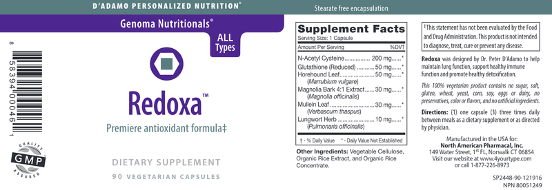 Redoxa (D'Adamo Personalized Nutrition) label