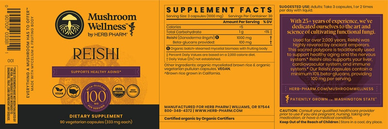reishi (herb pharm) label