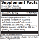 relora with bacopa davinci labs supplement facts