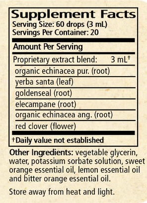 Respiguard Glycerite Supplement Facts Label