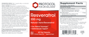 resveratrol 200 mg (protocol for life balance) label