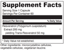 resveratrol 50 davinci labs supplement facts