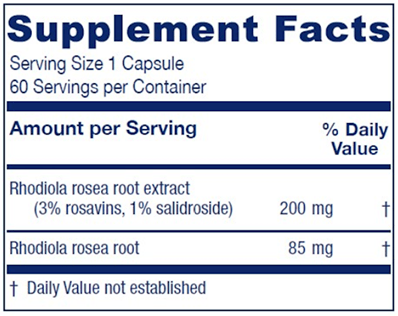 Rhodiola Extract Plus Vitanica supplements