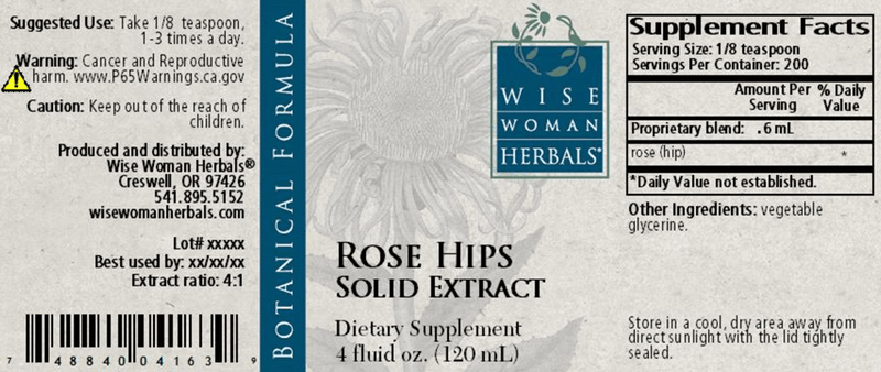 Rose Hips Solid Extract 4oz Wise Woman Herbals products