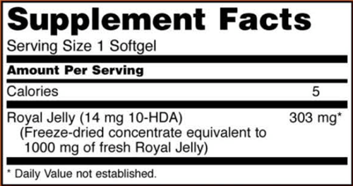 royal jelly 1000 mg (now foods) supplement facts