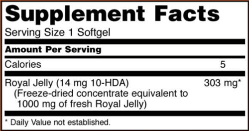 Royal Jelly 1000 mg (NOW) Supplement Facts