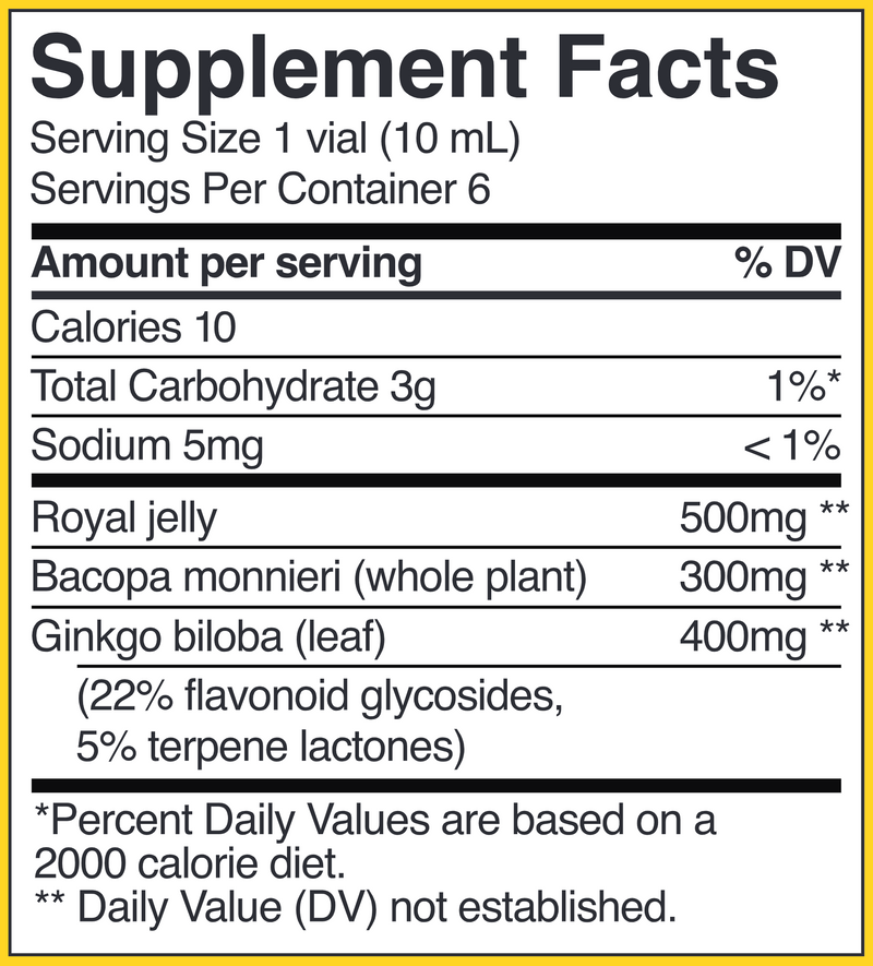 Royal Jelly Brain Fuel (Beekeeper's Naturals) 6pack supplement fact