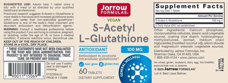 glutathione jarrow formulas Reduced Glutathione, 500 mg, Capsules antioxidant forms.( 1) This dietary supplement is non S-Acetyl L-Glutathione (Jarrow Formulas)